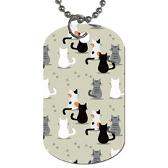 Cute-cat-seamless-pattern Dog Tag (one Side)