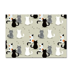 Cute-cat-seamless-pattern Sticker A4 (10 Pack) by Jancukart