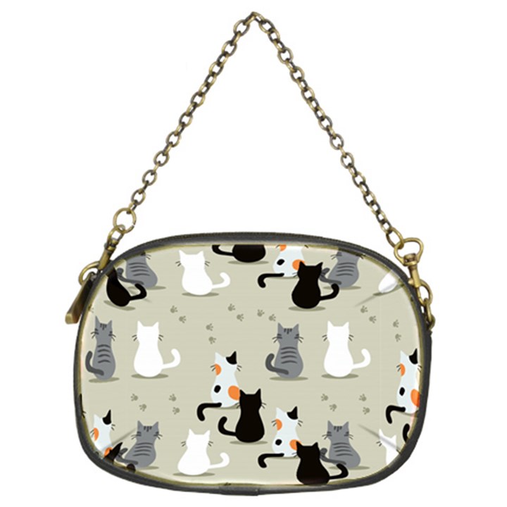 Cute-cat-seamless-pattern Chain Purse (Two Sides)