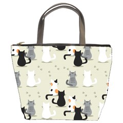 Cute-cat-seamless-pattern Bucket Bag