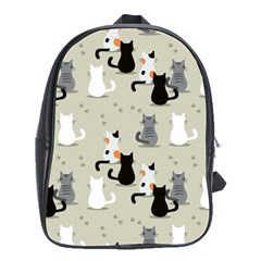 Cute-cat-seamless-pattern School Bag (large)