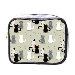 Cute-cat-seamless-pattern Mini Toiletries Bag (one Side)