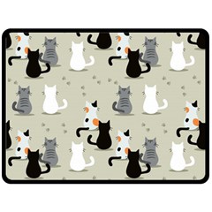 Cute-cat-seamless-pattern Fleece Blanket (large)  by Jancukart