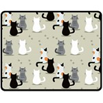 Cute-cat-seamless-pattern Fleece Blanket (Medium)  60 x50  Blanket Front