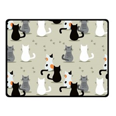 Cute-cat-seamless-pattern Fleece Blanket (small)