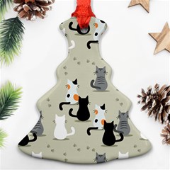 Cute-cat-seamless-pattern Christmas Tree Ornament (two Sides)