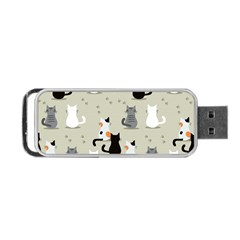 Cute-cat-seamless-pattern Portable Usb Flash (one Side)