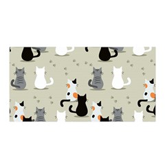 Cute-cat-seamless-pattern Satin Wrap 35  X 70 