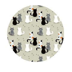 Cute-cat-seamless-pattern Mini Round Pill Box by Jancukart