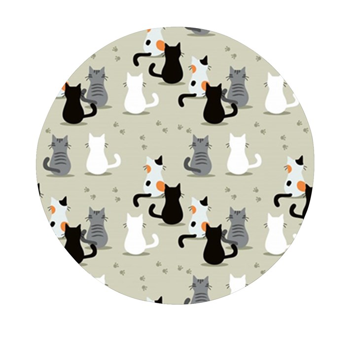 Cute-cat-seamless-pattern Mini Round Pill Box