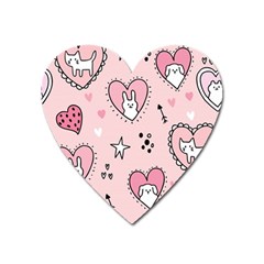 Cartoon-cute-valentines-day-doodle-heart-love-flower-seamless-pattern-vector Heart Magnet