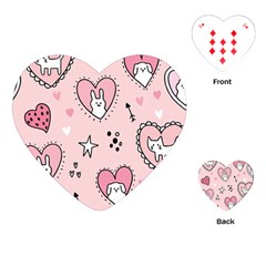 Cartoon-cute-valentines-day-doodle-heart-love-flower-seamless-pattern-vector Playing Cards Single Design (heart) by Jancukart