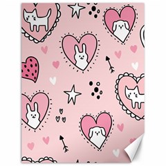 Cartoon-cute-valentines-day-doodle-heart-love-flower-seamless-pattern-vector Canvas 12  X 16 