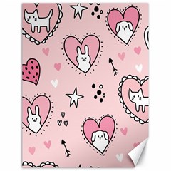 Cartoon-cute-valentines-day-doodle-heart-love-flower-seamless-pattern-vector Canvas 18  X 24 