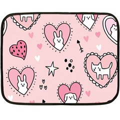 Cartoon-cute-valentines-day-doodle-heart-love-flower-seamless-pattern-vector Fleece Blanket (mini) by Jancukart