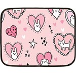 Cartoon-cute-valentines-day-doodle-heart-love-flower-seamless-pattern-vector Fleece Blanket (Mini) 35 x27  Blanket