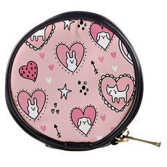 Cartoon-cute-valentines-day-doodle-heart-love-flower-seamless-pattern-vector Mini Makeup Bag