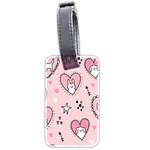 Cartoon-cute-valentines-day-doodle-heart-love-flower-seamless-pattern-vector Luggage Tag (two sides) Front