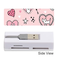 Cartoon-cute-valentines-day-doodle-heart-love-flower-seamless-pattern-vector Memory Card Reader (stick)