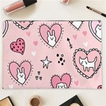 Cartoon-cute-valentines-day-doodle-heart-love-flower-seamless-pattern-vector Cosmetic Bag (XXL) Front