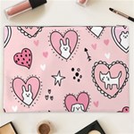 Cartoon-cute-valentines-day-doodle-heart-love-flower-seamless-pattern-vector Cosmetic Bag (XXL) Back