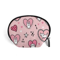 Cartoon-cute-valentines-day-doodle-heart-love-flower-seamless-pattern-vector Accessory Pouch (small) by Jancukart