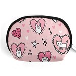 Cartoon-cute-valentines-day-doodle-heart-love-flower-seamless-pattern-vector Accessory Pouch (Medium) Front