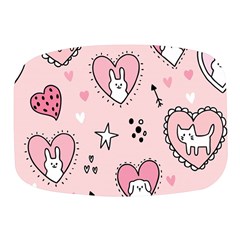 Cartoon-cute-valentines-day-doodle-heart-love-flower-seamless-pattern-vector Mini Square Pill Box