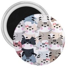 Cute-cat-couple-seamless-pattern-cartoon 3  Magnets