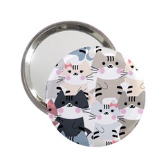 Cute-cat-couple-seamless-pattern-cartoon 2 25  Handbag Mirrors by Jancukart