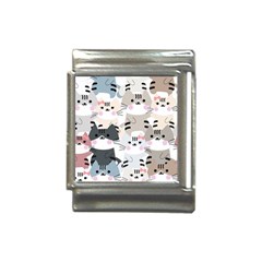 Cute-cat-couple-seamless-pattern-cartoon Italian Charm (13mm)