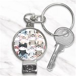 Cute-cat-couple-seamless-pattern-cartoon Nail Clippers Key Chain Front