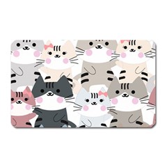 Cute-cat-couple-seamless-pattern-cartoon Magnet (rectangular)