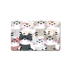 Cute-cat-couple-seamless-pattern-cartoon Magnet (name Card) by Jancukart