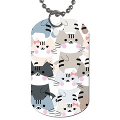 Cute-cat-couple-seamless-pattern-cartoon Dog Tag (one Side) by Jancukart