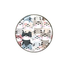 Cute-cat-couple-seamless-pattern-cartoon Hat Clip Ball Marker (4 Pack)