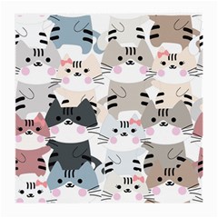 Cute-cat-couple-seamless-pattern-cartoon Medium Glasses Cloth (2 Sides)