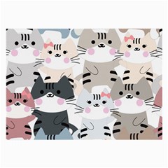 Cute-cat-couple-seamless-pattern-cartoon Large Glasses Cloth (2 Sides)