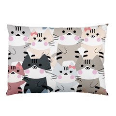 Cute-cat-couple-seamless-pattern-cartoon Pillow Case