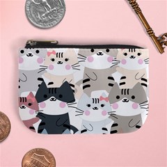 Cute-cat-couple-seamless-pattern-cartoon Mini Coin Purse