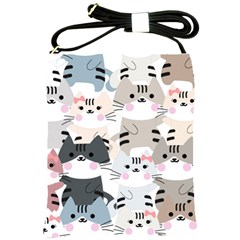 Cute-cat-couple-seamless-pattern-cartoon Shoulder Sling Bag by Jancukart