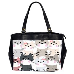 Cute-cat-couple-seamless-pattern-cartoon Oversize Office Handbag (2 Sides) by Jancukart