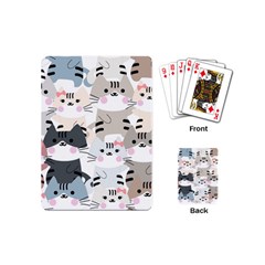 Cute-cat-couple-seamless-pattern-cartoon Playing Cards Single Design (mini)