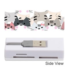 Cute-cat-couple-seamless-pattern-cartoon Memory Card Reader (stick) by Jancukart