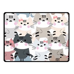 Cute-cat-couple-seamless-pattern-cartoon Double Sided Fleece Blanket (small) 