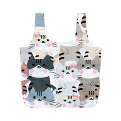 Cute-cat-couple-seamless-pattern-cartoon Full Print Recycle Bag (m)