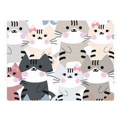 Cute-cat-couple-seamless-pattern-cartoon Double Sided Flano Blanket (mini) 