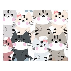 Cute-cat-couple-seamless-pattern-cartoon Double Sided Flano Blanket (large) 