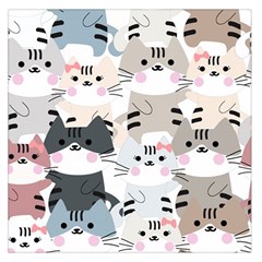 Cute-cat-couple-seamless-pattern-cartoon Square Satin Scarf (36  X 36 )