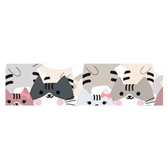 Cute-cat-couple-seamless-pattern-cartoon Oblong Satin Scarf (16  X 60 )